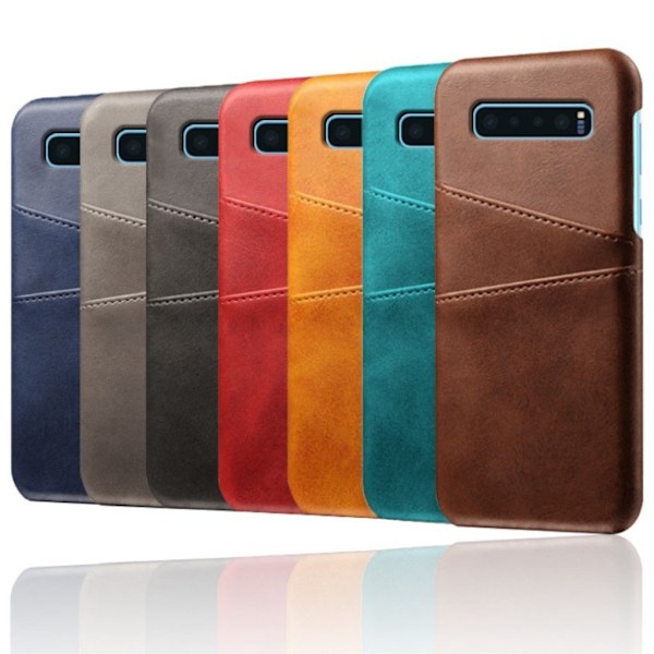 Crazy Horse Samsung Galaxy S10 Plus læderbelagt etui - Orange Orange