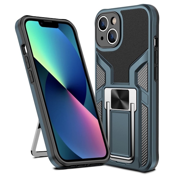 Stødsikkert hybridcover med kickstand til iPhone 14 Plus - Cyan Green