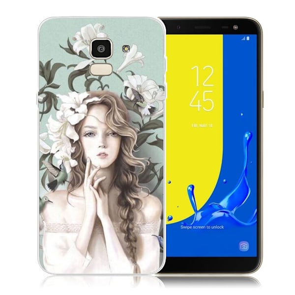 Samsung Galaxy J6 (2018) mobilskal silikon tryckmönster - Vacker tjej multifärg
