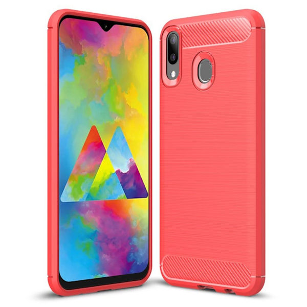 Carbon Flex Samsung Galaxy M20 kuoret - Punainen Red