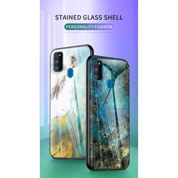 Fantasy Marmor Samsung Galaxy M30s skal - Smaragd Grön