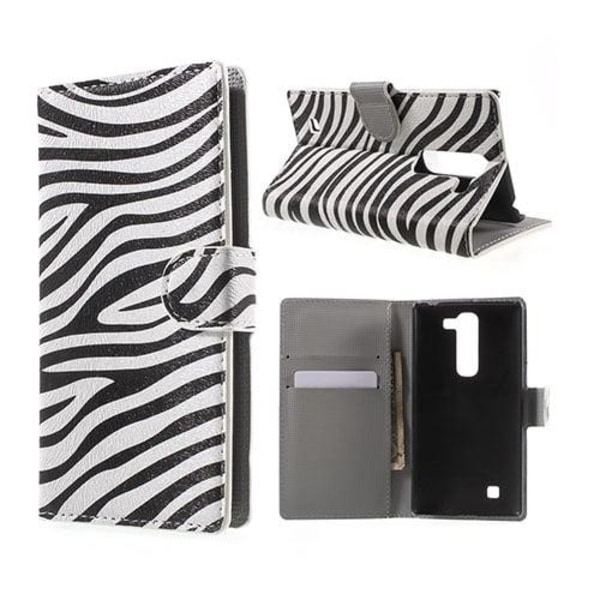 Moberg LG G4c Læder Etui Med Kortholder - Zebra Striber Multicolor
