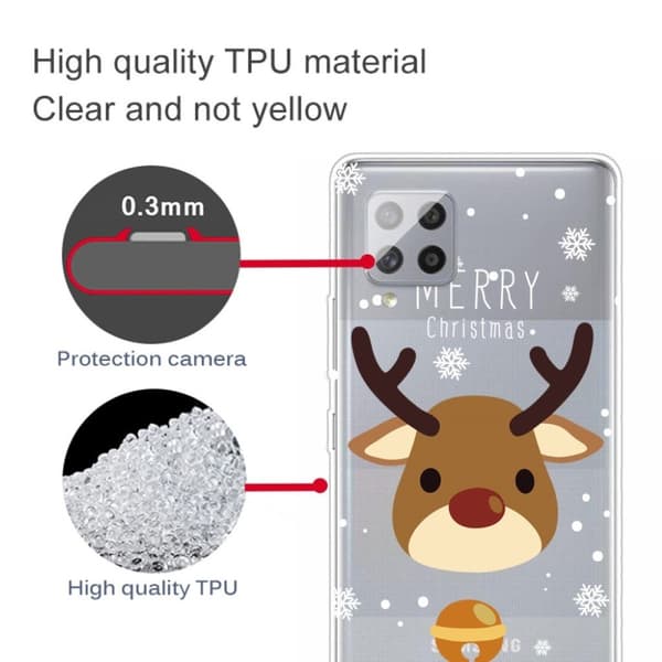 Joulu Samsung Galaxy A42 5G tapauksessa - Hirvi Ja Kello Brown