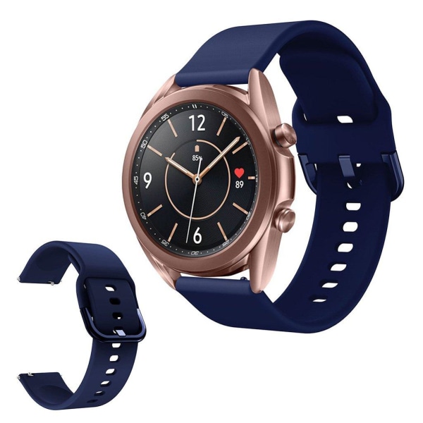 Samsung Galaxy Watch 3 (41mm) yksinkertainen silikoninen ranneke - Tummansininen Blue