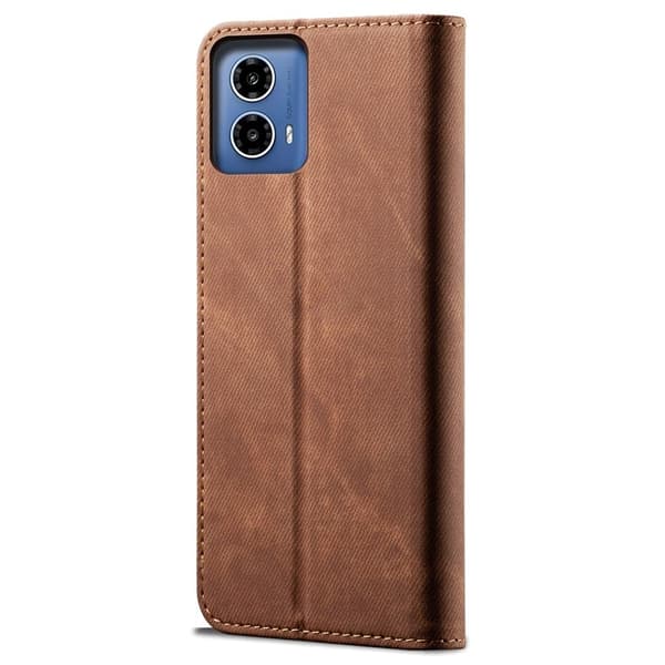 Jeans Motorola Moto G85 fodral - Kaffe Brun