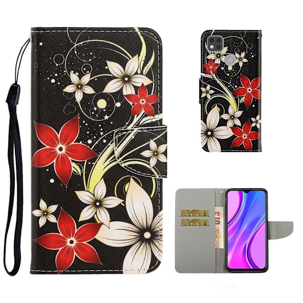 Wonderland Xiaomi Redmi 9C Flip etui - Smukke blomster Multicolor