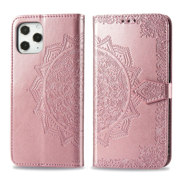 Mandala läder iPhone 12 Pro Max fodral - Rosa Rosa