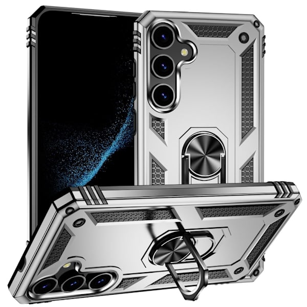 Bofink Combat Samsung Galaxy S24 Plus kotelot - Hopea/Harmaa Silver grey