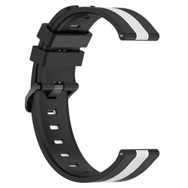 22 mm universalarmband i tvåfärgad silikon - Svart / Vit Svart