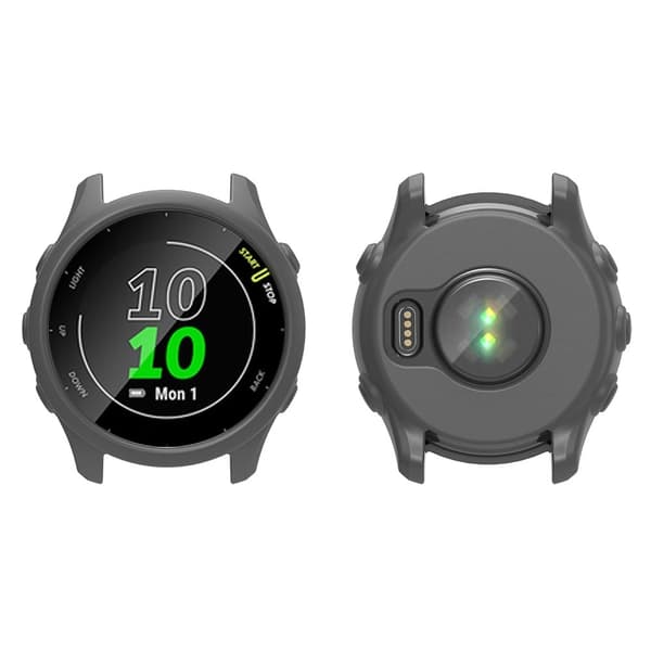 Garmin Forerunner 255 Watch Case Drop-Resistant Silicone Smartwatch Cover - Grå Silver grey