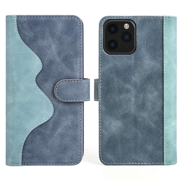 To-farvet iPhone 11 Pro Max læderetui - Blå Blue