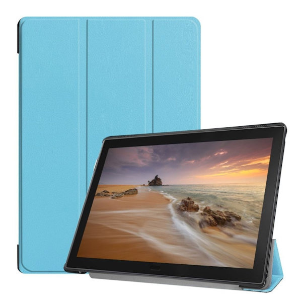Lenovo Tab E10 trefold læder flip etui - Babyblå Blue