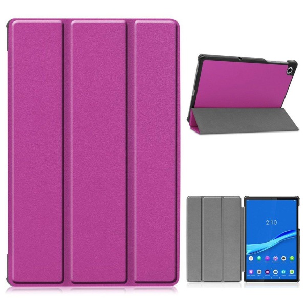 Lenovo Tab M10 FHD Plus durable tri-fold leather case - Purple Purple