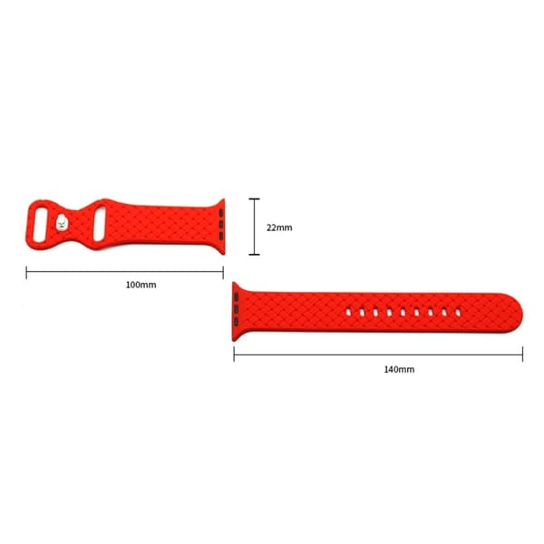 Apple Watch Series 8 (41mm) klockarmband i silikon med vävd textur - Vinröd Röd