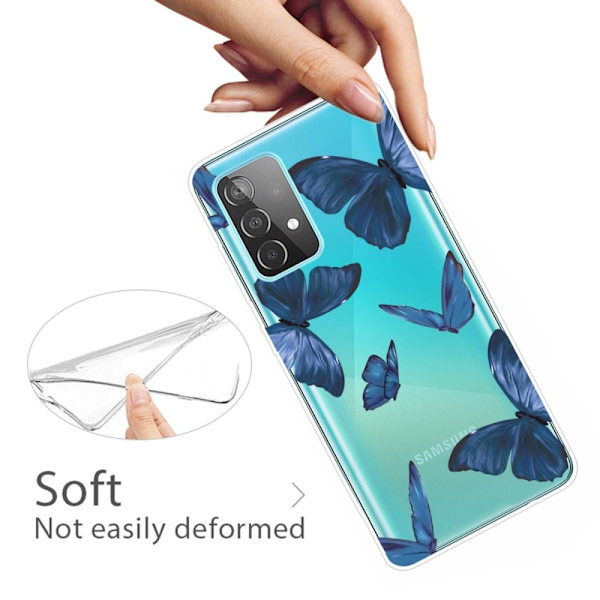 Deco Samsung Galaxy A73 Etui - Blå Sommerfugl Blue