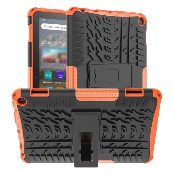 Tire pattern kickstand case for Amazon Fire 8 HD (2022) - Orange Orange