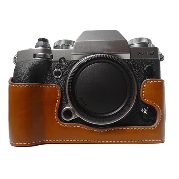 Fujifilm X-T3 læder cover til halv krop - Brun Brown