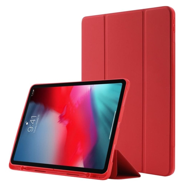 iPad Pro 12.9 (2022) / (2021) / (2020) tri-fold leather case - R Röd