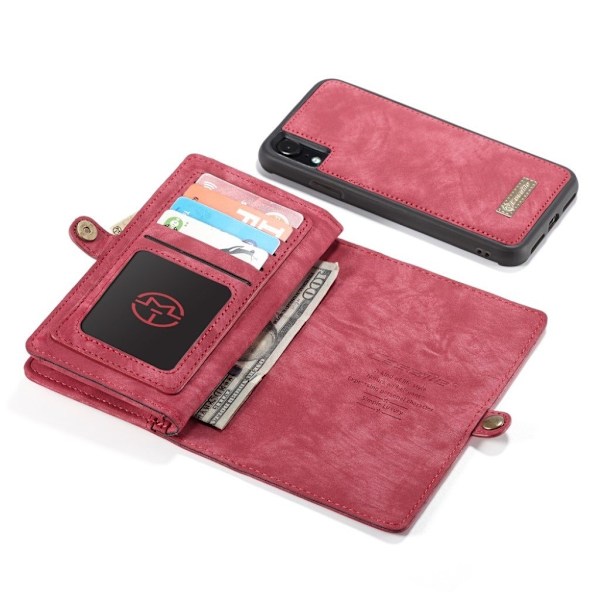 iPhone Xr CASEME 2in1 monitoimi lompakko suojakotelo magneetti suojakuorella - Punainen Red