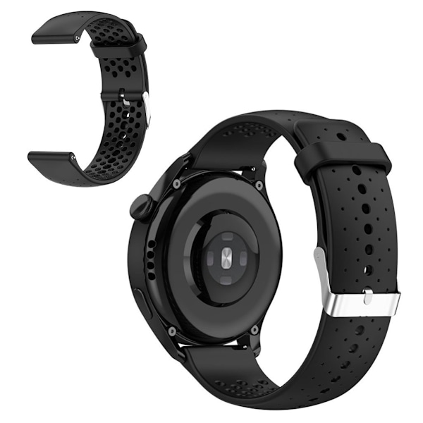 22 mm universellt justerbart klockarmband i silikon - Svart Svart