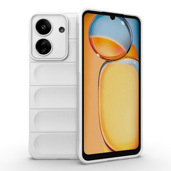 Mjukt greppformat skal för Xiaomi Redmi 13C / Xiaomi Poco C65 - Vit Vit