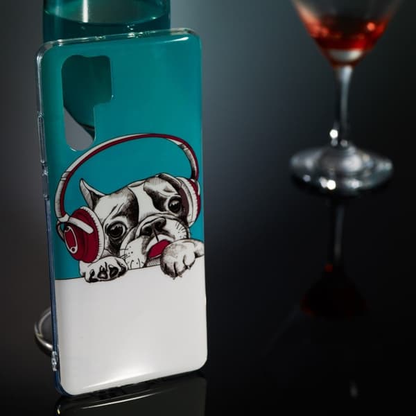 Huawei P30 Pro Selvlysende Etui Med Mønster - Hund Med Headsett Multicolor