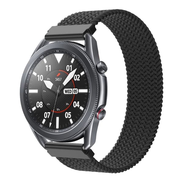 Samsung Galaxy Watch 3 (45 mm) elastisk nylon-urrem - Sort Størrelse: Xs Black