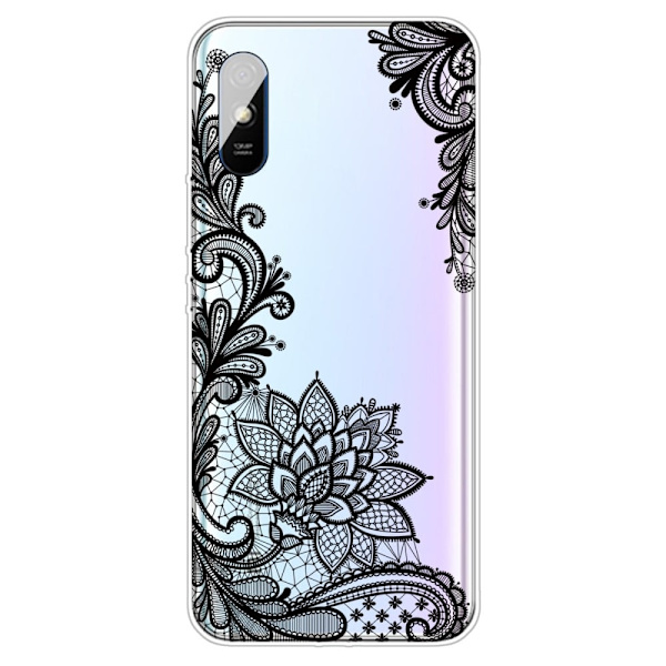 Deco Xiaomi Redmi 9A skal - Spetsblomma Svart