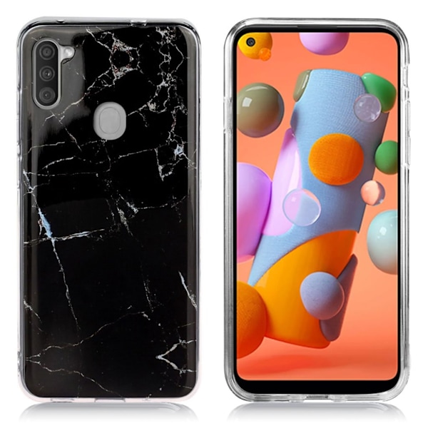 Marble Samsung Galaxy A11 Cover - Sort Black