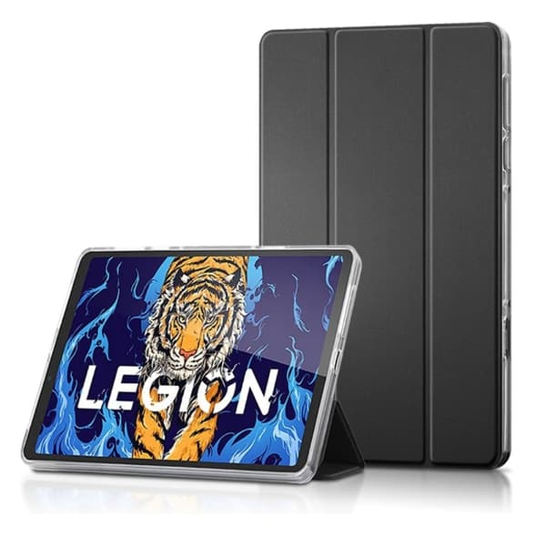 Tri-fold Leather stander etui til Lenovo Legion Y700 - Sort Black