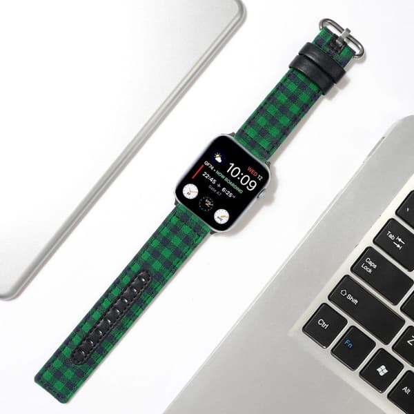 Apple Watch Series 6 / 5 44mm lattice pattern watch band - Green / Black Grön