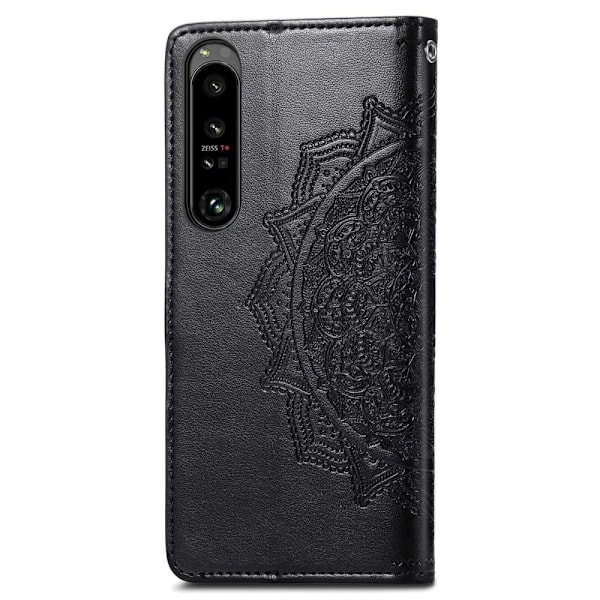 Mandala läder Sony Xperia 1 IV fodral - Svart Svart