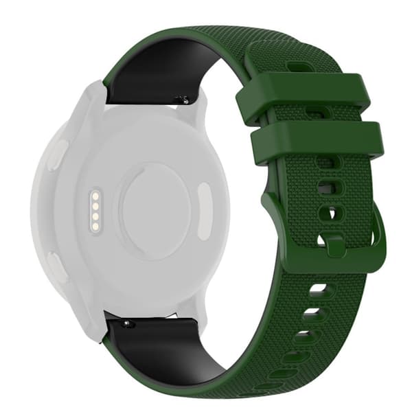 20mm silikoninen kellohihna Garmin-kelloon - Armeijan Vihreä / Musta Green