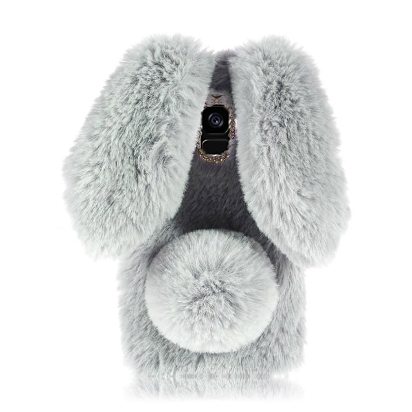 Samsung Galaxy A8 (2018) blød warm Kanin TPU etui - Light Grå Silver grey