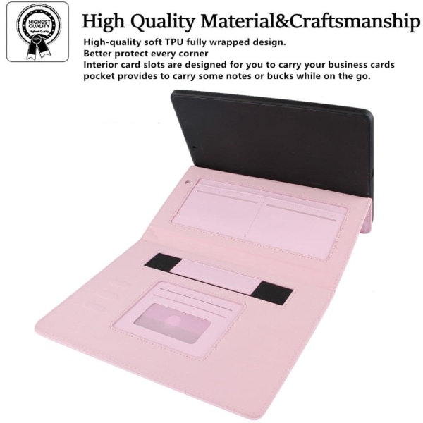 iPad 10.2 (2021) elegant grid décor leather flip case - Pink Pink