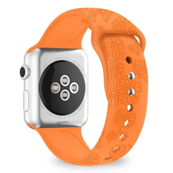 Apple Watch (41mm) enfärgat mönsterarmband i silikon - Orange Solros Orange