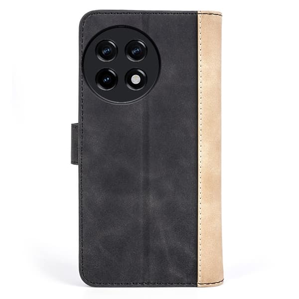 To-farvet OnePlus 11R / OnePlus Ace 2 læderetui - Sort Black