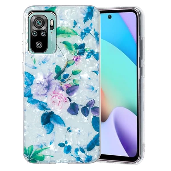 Marmormotiv Xiaomi Poco M5s / Xiaomi Redmi Note 10S / Xiaomi Redmi Note 10 skal - Ros Blå