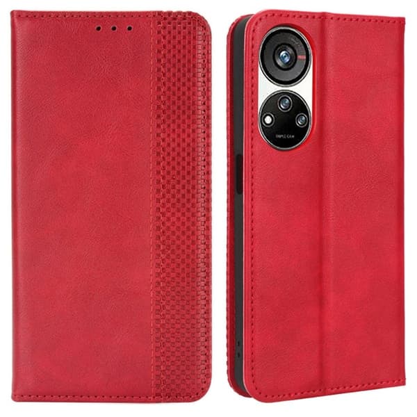 Bofink Vintage ZTE Blade V40s Nahkakotelo - Punainen Red