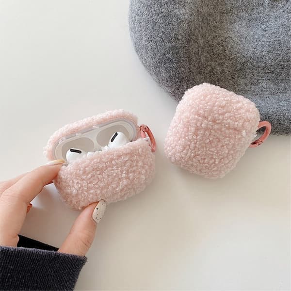 AirPods Pro 2 plysetui med spænde - Lyserød Pink