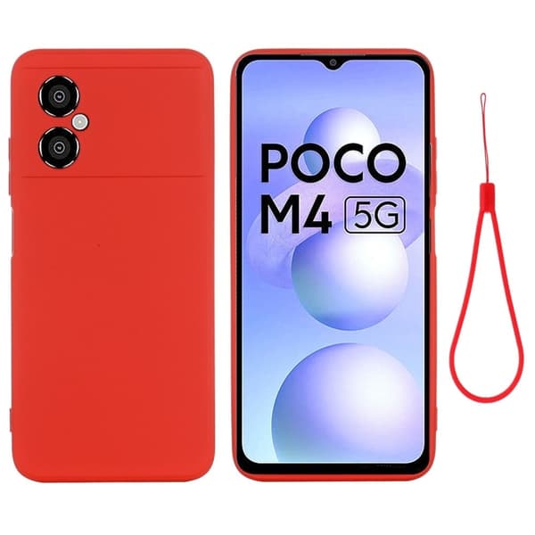 Matt flytende silikondeksel for Xiaomi Poco M4 5G - Rød Red