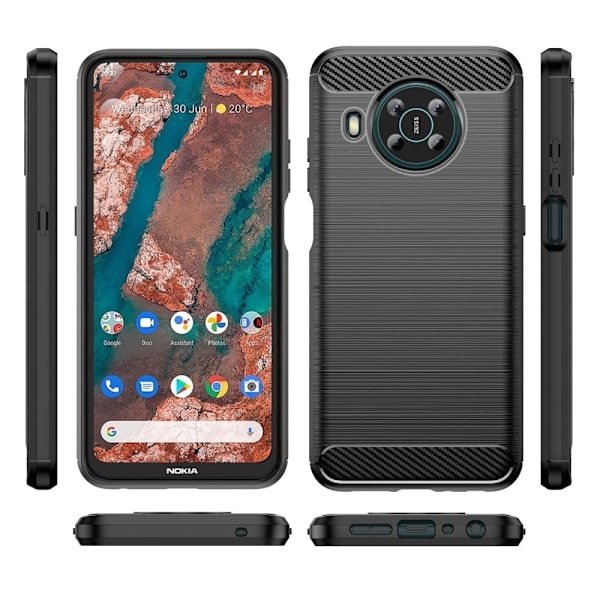 Carbon Flex Suojakotelo Nokia X10 / X20 - Musta Black