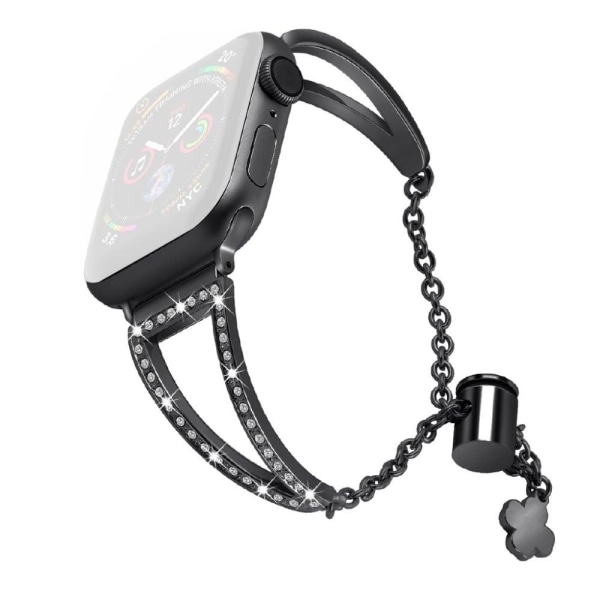 Apple Watch Series 8 (41mm) cool urrem med rhinestone-dekor - Sort Black