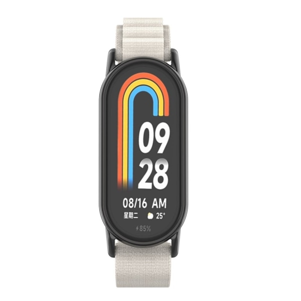 Xiaomi Smart Band 8 nylonrem med sort stik - Stjernelys Silver grey