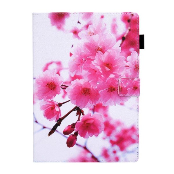 Cool patterned leather flip case for iPad (2018) - Plum Blossom Pink
