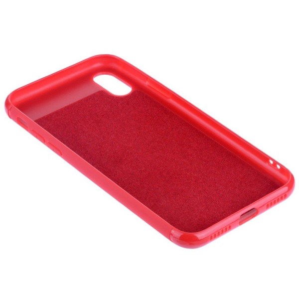 iPhone Xs Max etui med stofstruktur - Rød Red