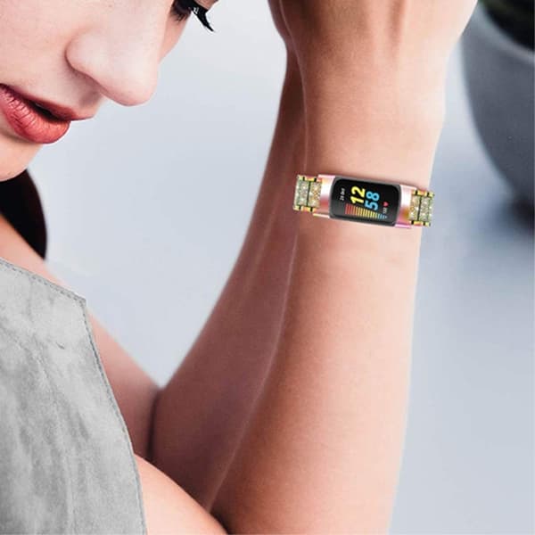 Fitbit Charge 5 bling rhinestone urrem - Flerfarvet Multicolor