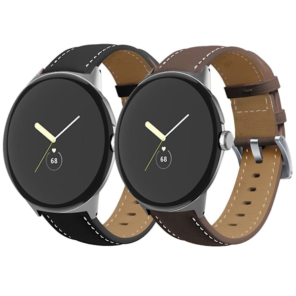 Google Pixel Watch klockarmband i äkta läder - Blå Blå
