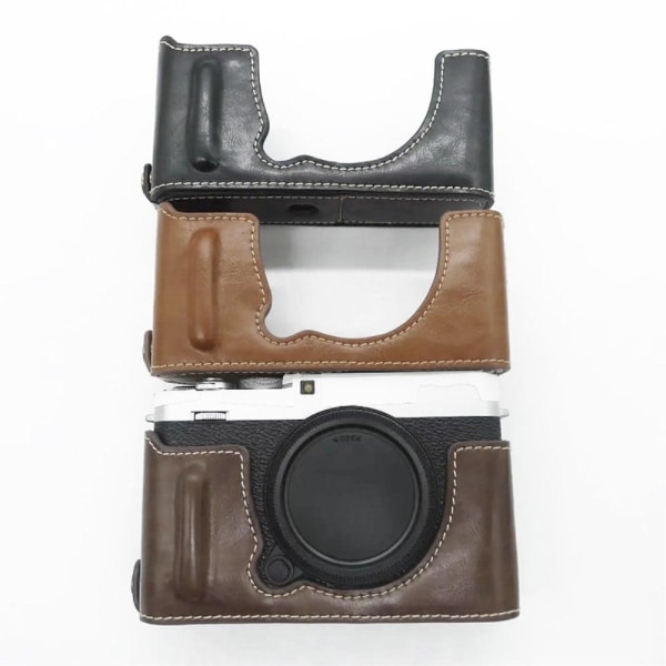 Fujifilm X-E4 læder cover til halv krop - Brun Brown