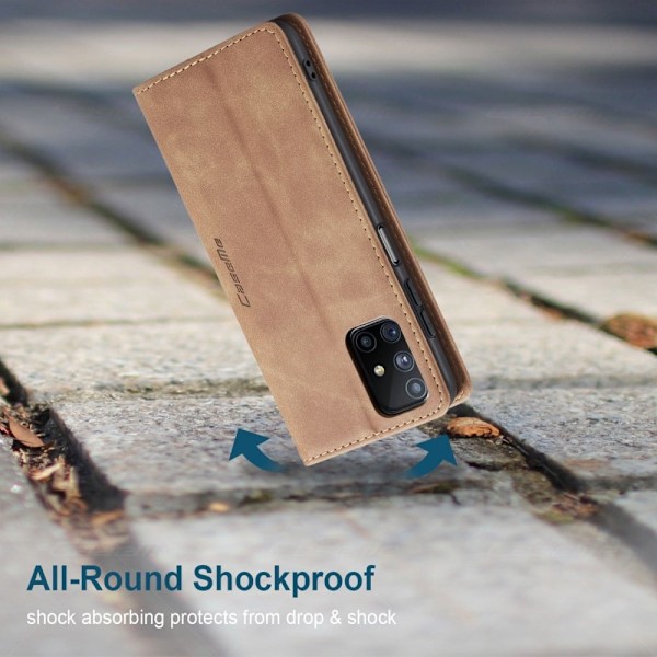 CaseMe Samsung Galaxy M51 vintage-kotelo - Ruskea Brown